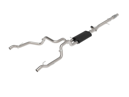 aFe Power Gemini XV 3 IN 304 Stainless Steel Cat-Back Hi-Tuck Exhaust System w/ Cut-Out — GM Silverado/Sierra 1500 19-26 V8-6.2L — 49-34140