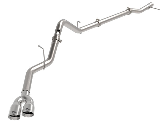 aFe Power Rebel XD Series 3 IN 304 Stainless Steel DPF-Back Exhaust w/ Dual Polished Tips — GM Trucks 23-26 L6-3.0L (td) LZ0 — 49-34145-P