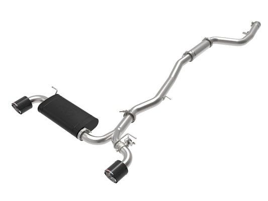 aFe Power Takeda 3 IN to 2-1/2 IN 304 Stainless Steel Cat-Back Exhaust System w/ Carbon Fiber Tip — Toyota GR Supra (A90) 20-26 L6-3.0L (t) — 49-36043-C