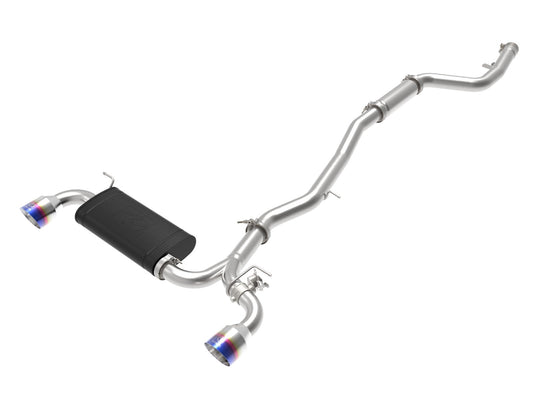 aFe Power Takeda 3 IN to 2-1/2 IN 304 Stainless Steel Cat-Back Exhaust System w/ Blue Flame Tip — Toyota GR Supra (A90) 20-26 L6-3.0L (t) — 49-36043-L