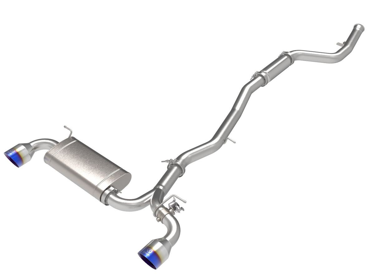 aFe Power Takeda 2-1/2 IN to 3 IN 304 Stainless Steel Cat-Back Exhaust System w/ Blue Flame Tip — Toyota GR Supra (A90) 21-24 L4-2.0L (t) — 49-36050-L