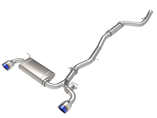 aFe Power Takeda 2-1/2 IN to 3 IN 304 Stainless Steel Cat-Back Exhaust System w/ Blue Flame Tip — Toyota GR Supra (A90) 21-24 L4-2.0L (t) — 49-36050-L