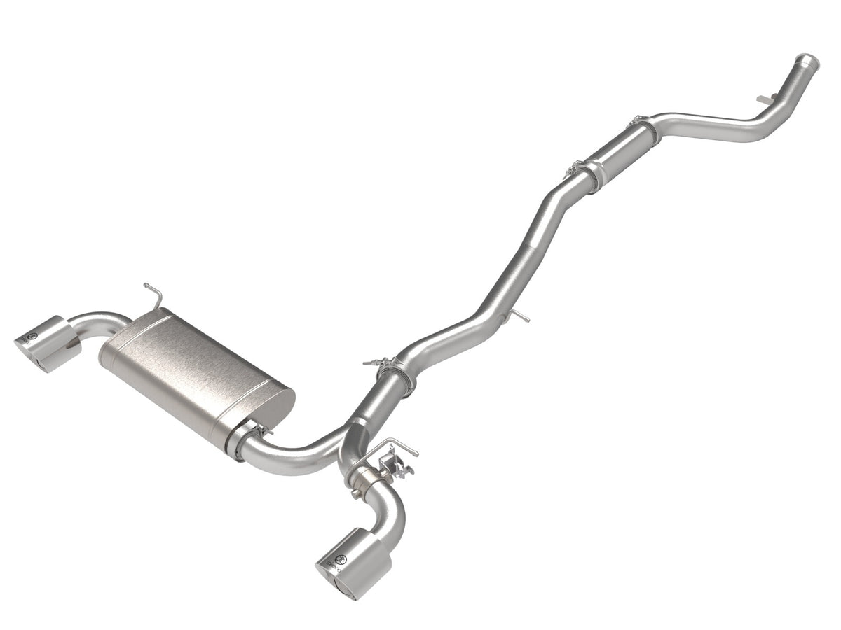 aFe Power Takeda 2-1/2 IN to 3 IN 304 Stainless Steel Cat-Back Exhaust System w/ Polished Tip — Toyota GR Supra (A90) 21-24 L4-2.0L (t) — 49-36050-P
