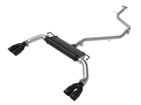 aFe Power Takeda 2 IN to 2-1/2 IN 304 Stainless Steel Cat-Back Exhaust System w/ Black Tip — Lexus UX200/UX250h 19-24 L4-2.0L — 49-36054-B