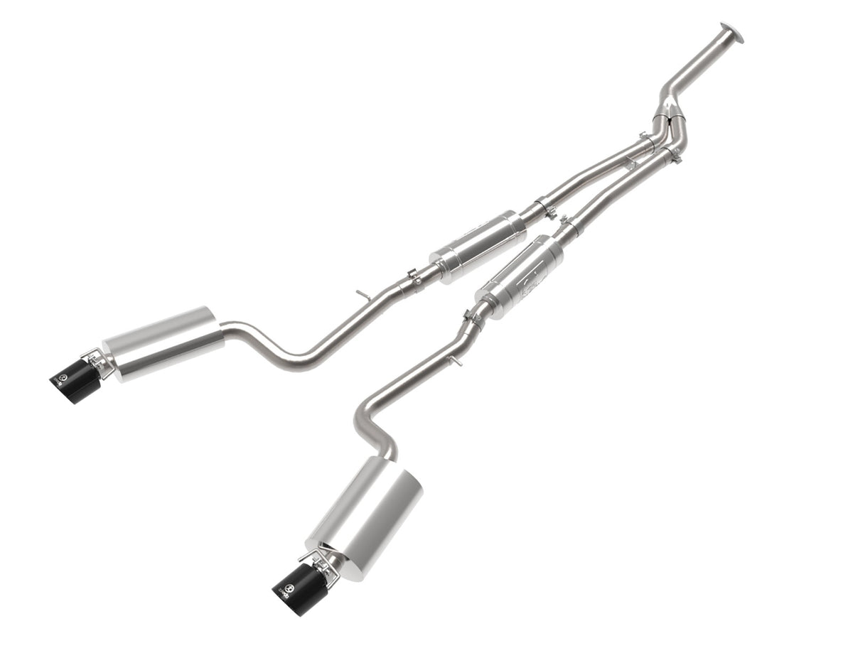 aFe Power Takeda 3 IN to 2-1/2 IN 304 Stainless Steel Cat-Back Exhaust System w/ Black Tip — Lexus IS200t 16-17/IS300 18-23 L4-2.0L (t) — 49-36059-B