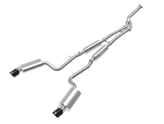 aFe Power Takeda 3 IN to 2-1/2 IN 304 Stainless Steel Cat-Back Exhaust System w/ Black Tip — Lexus IS200t 16-17/IS300 18-23 L4-2.0L (t) — 49-36059-B