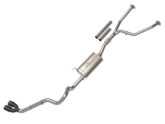 aFe Power Vulcan Series 2-1/2 IN to 3 IN 304 Stainless Steel Cat-Back Exhaust System w/ Black Tip — Toyota Tundra 22-26 V6-3.4L (tt) — 49-36061-B