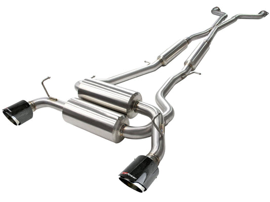 aFe Power Takeda 2-1/2 IN 304 Stainless Steel Cat-Back Exhaust System — Infiniti G37 08-13/Q60 14-15 V6-3.7L (VQ37VHR) — 49-36103-C