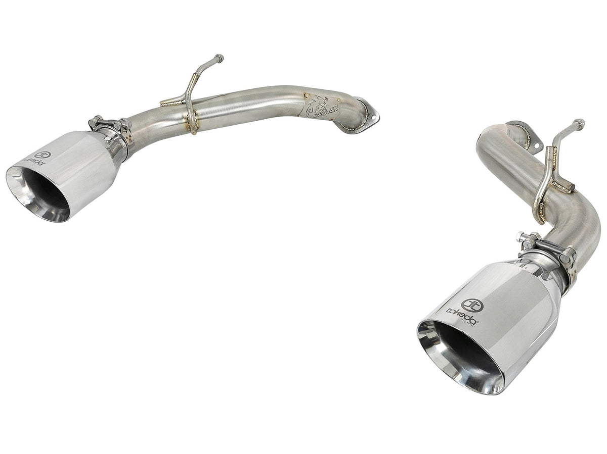 aFe Power Takeda 2-1/2 IN 304 Stainless Steel Axle-Back Exhaust System — Infiniti Q50 16-24 V6-3.0L (tt) — 49-36130NM-P