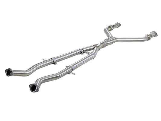 aFe Power Takeda Y-Pipe 2-1/2 IN to 3 IN 304 Stainless Steel Exhaust System — Infiniti Q50/Q60 16-24 V6-3.0L (tt) — 49-36131