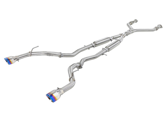 aFe Power Takeda 2-1/2 IN 304 Stainless Steel Cat-Back Exhaust System — Infiniti Q50 16-24 V6-3.0L (tt) — 49-36132NM-L
