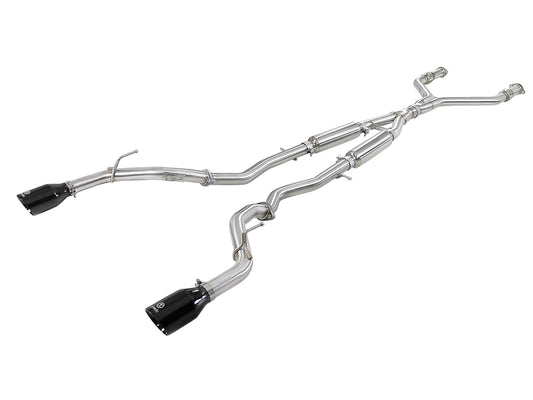aFe Power Takeda 2-1/2 IN 304 Stainless Steel Cat-Back Exhaust System — Infiniti Q60 17-22 V6-3.0L (tt) — 49-36134NM-B