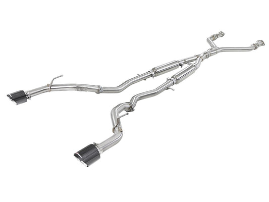 aFe Power Takeda 2-1/2 IN 304 Stainless Steel Cat-Back Exhaust System — Infiniti Q60 17-22 V6-3.0L (tt) — 49-36134NM-C