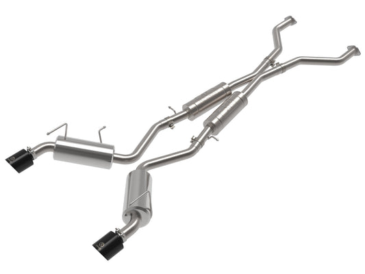 aFe Power Takeda 2-1/2 IN 304 Stainless Steel Cat-Back Exhaust System w/ Black Tip — Nissan 370Z 09-20 V6-3.7L — 49-36139-B