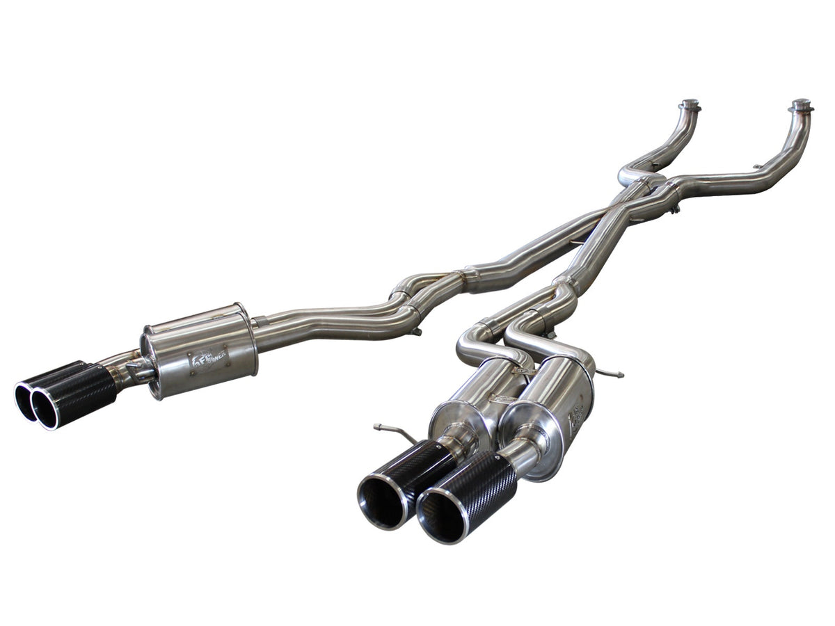 aFe Power MACH Force-Xp 3 IN 304 Stainless Steel Cat-Back Exhaust System — BMW M5 (F10) 12-17 V8-4.4L (tt) S63 — 49-36317-C
