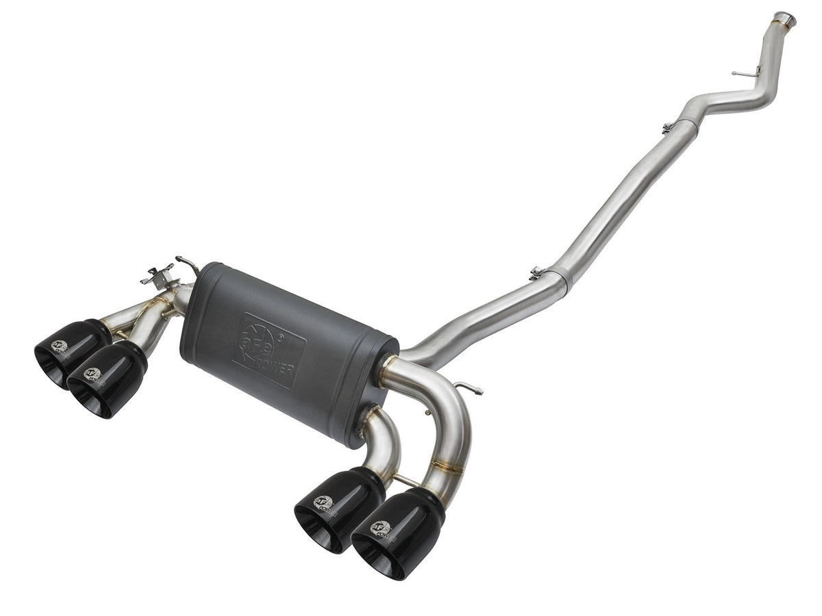 aFe Power MACH Force-Xp 3 IN to 2-1/2 IN 304 Stainless Steel Cat-Back Exhaust System — BMW M2 (F87) 16-18 L6-3.0L (t) N55 — 49-36330-1B