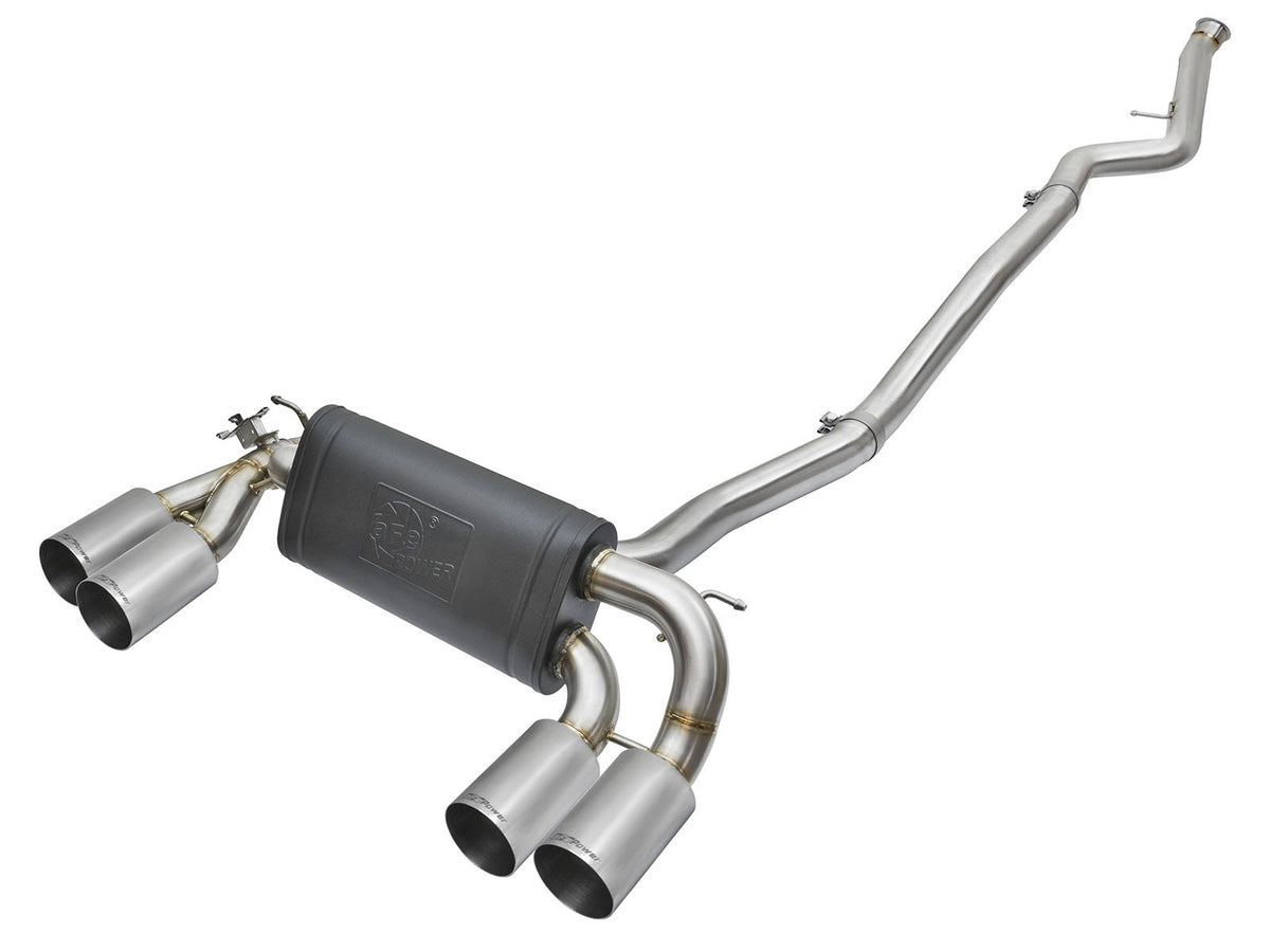 aFe Power MACH Force-Xp 3 IN to 2-1/2 IN 304 Stainless Steel Cat-Back Exhaust System — BMW M2 (F87) 16-18 L6-3.0L (t) N55 — 49-36330-1P