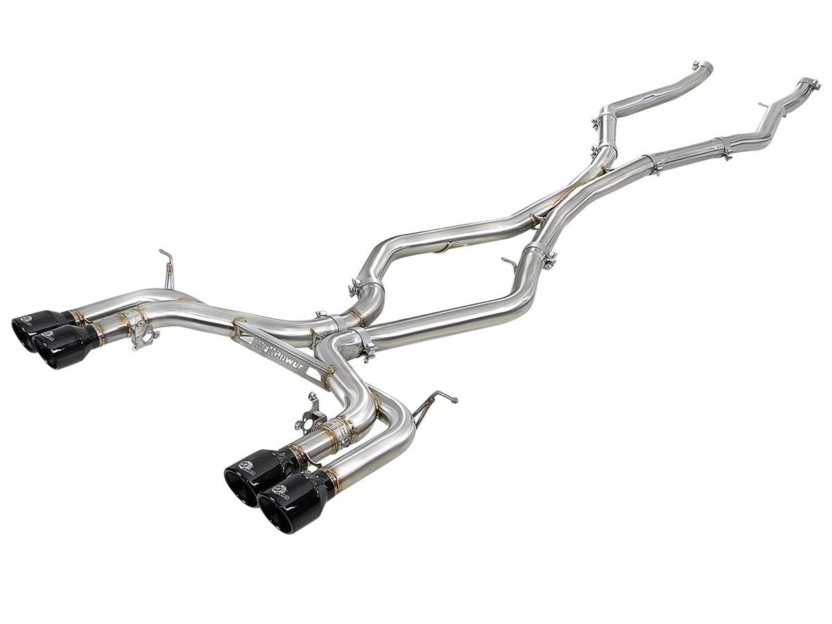aFe Power MACH Force-Xp 3 IN 304 Stainless Steel Muffler-Delete Cat-Back Exhaust System — BMW X5 M (F85) / X6 M (F86) 15-19 V8-4.4L (tt) S63 — 49-36342-B