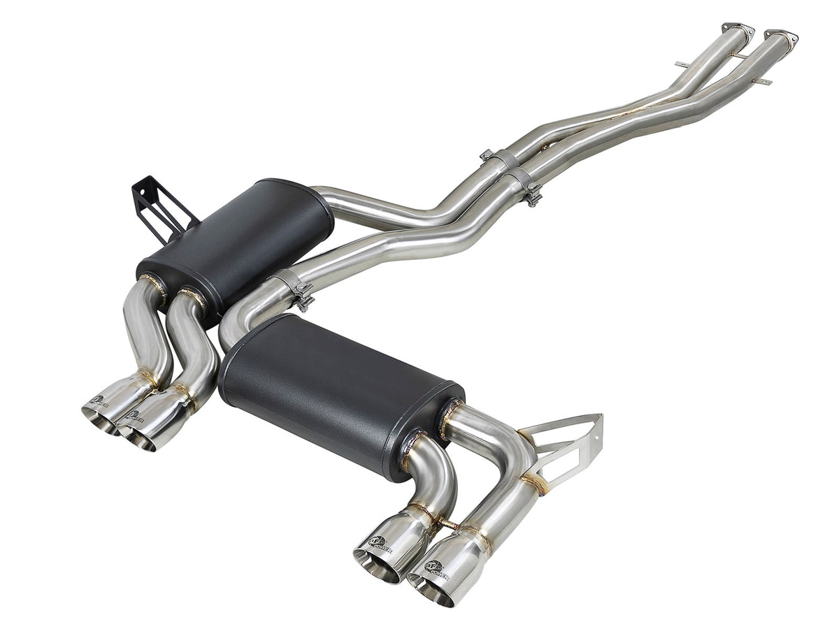 aFe Power MACH Force-Xp 2-1/2 IN 304 Stainless Steel Cat-Back Exhaust System — BMW M3 (E46) 01-06 L6-3.2L S54 — 49-36344-P