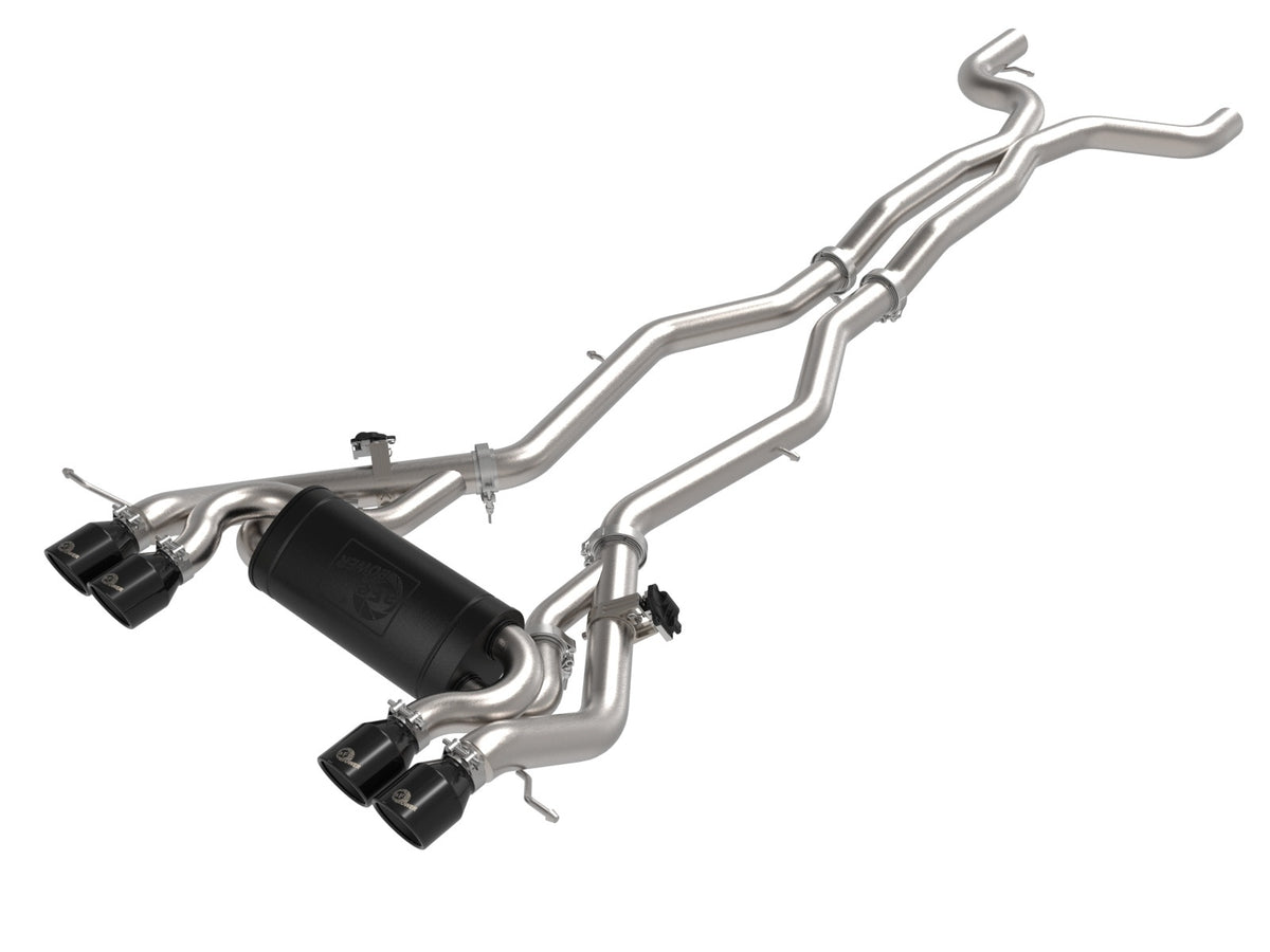 aFe Power MACH Force-Xp 3 IN to 2-1/2 IN 304 Stainless Steel Cat-Back Exhaust w/ Black Tip — BMW M3/M4 (G80/82) 21-26 L6-3.0L (tt) S58 — 49-36351-B