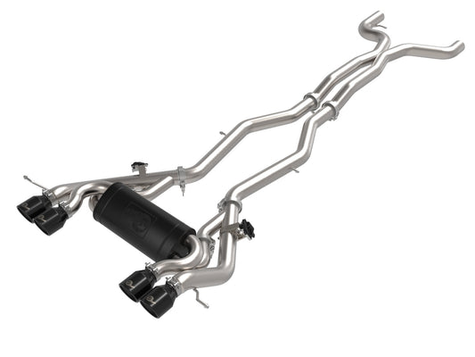 aFe Power MACH Force-Xp 3 IN to 2-1/2 IN 304 Stainless Steel Cat-Back Exhaust w/ Black Tip — BMW M3/M4 (G80/82) 21-26 L6-3.0L (tt) S58 — 49-36351-B