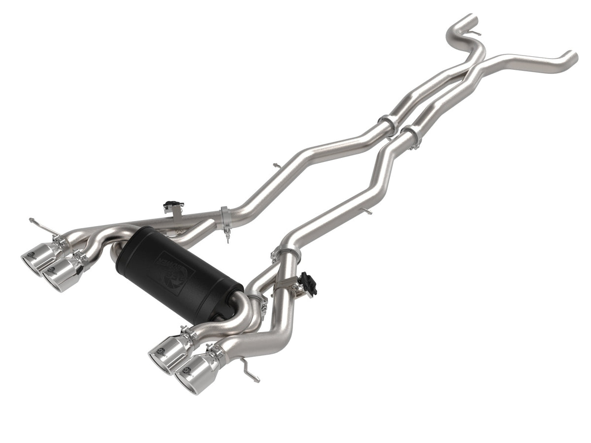 aFe Power MACH Force-Xp 3 IN to 2-1/2 IN 304 Stainless Steel Cat-Back Exhaust w/ Polished Tip — BMW M3/M4 (G80/82) 21-26 L6-3.0L (tt) S58 — 49-36351-P