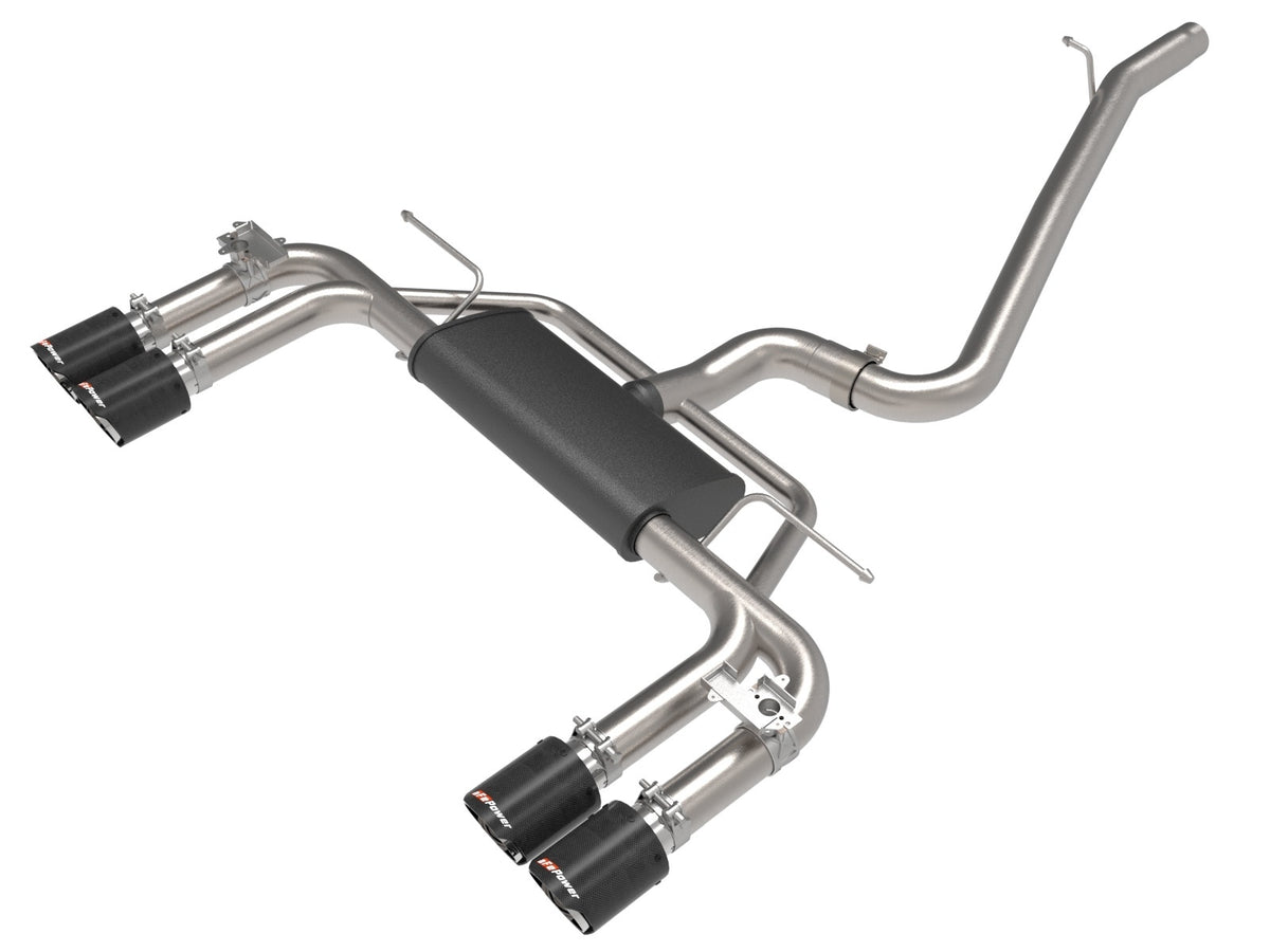 aFe Power MACH Force-Xp 3 IN to 2-1/2 IN 304 Stainless Steel Cat-Back Exhaust System w/ Carbon Fiber Tip — Audi S3 (8V) 15-20 L4-2.0L (t) — 49-36442-C
