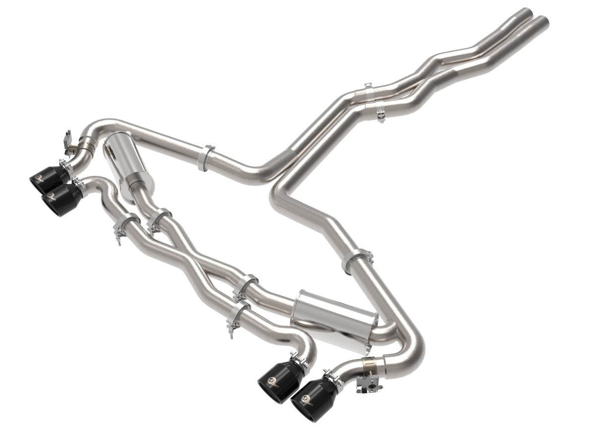 aFe Power MACH Force-Xp 3 IN to 2-1/2 IN 304 Stainless Steel Cat-Back Exhaust w/ Black Tip — Audi RS6 Avant 21-26 V8-4.0L (tt) — 49-36448-B