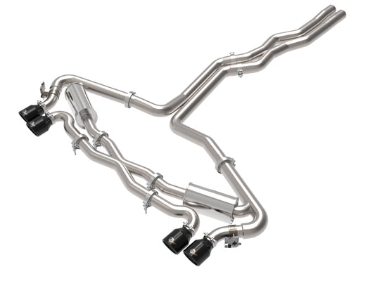 aFe Power MACH Force-Xp 3 IN to 2-1/2 IN 304 Stainless Steel Cat-Back Exhaust w/ Black Tip — Audi RS6 Avant 21-26 V8-4.0L (tt) — 49-36448-B