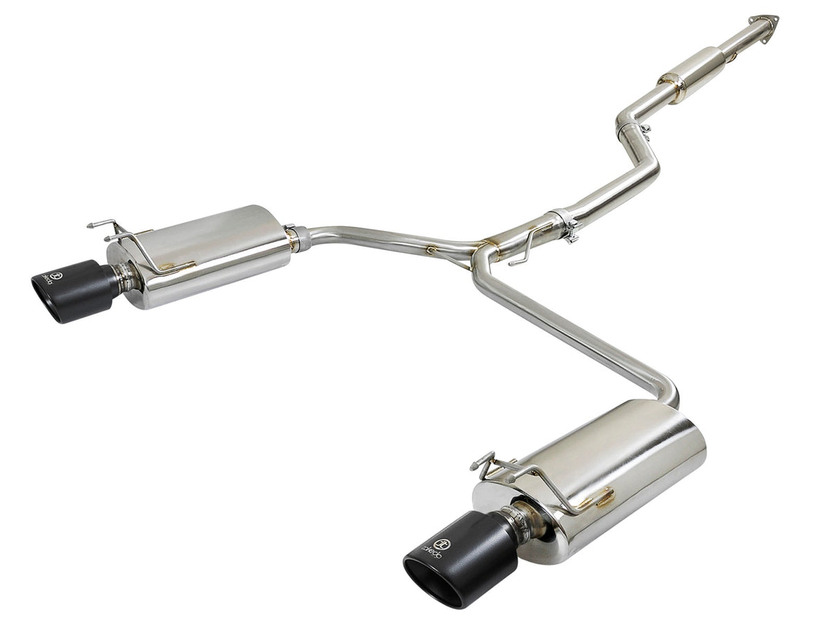 aFe Power Takeda 2-1/2 IN to Dual 1-3/4 IN 304 Stainless Steel Cat Back System — Honda Accord 13-17 L4-2.4L — 49-36605-B