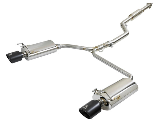 aFe Power Takeda 2-1/2 IN to Dual 1-3/4 IN 304 Stainless Steel Cat Back System — Honda Accord 13-17 L4-2.4L — 49-36605-B