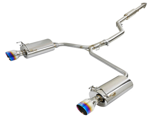 aFe Power Takeda 2-1/2 IN to Dual 1-3/4 IN 304 Stainless Steel Cat Back System — Honda Accord 13-17 L4-2.4L — 49-36605-L
