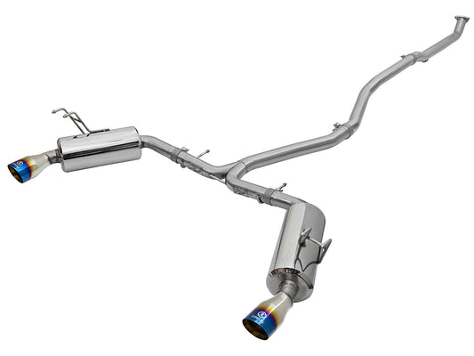 aFe Power Takeda 2-1/2 IN to 2-1/4 IN 304 Stainless Steel Cat-Back Dual-Exit Exhaust System — Honda Civic Sedan 16-21 L4-1.5L (t) — 49-36615-L