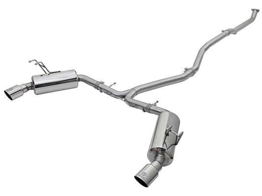 aFe Power Takeda 2-1/2 IN to 2-1/4 IN 304 Stainless Steel Cat-Back Dual-Exit Exhaust System — Honda Civic Sedan 16-21 L4-1.5L (t) — 49-36615-P
