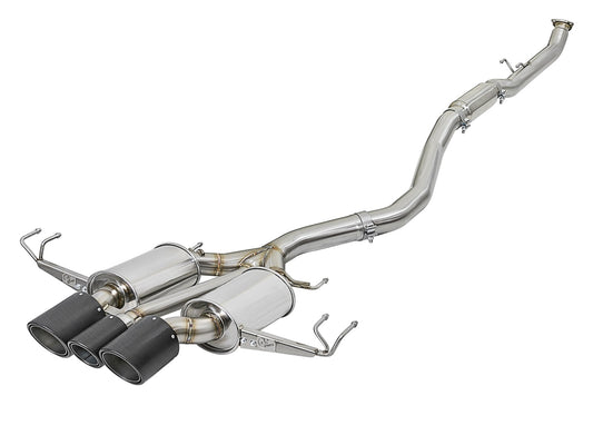aFe Power Takeda 3 IN 304 Stainless Steel Cat-Back Exhaust System w/ Tri-Carbon Tips — Honda Civic Type R 17-21 L4-2.0L (t) — 49-36616-C