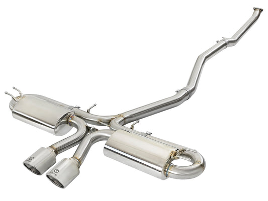 aFe Power Takeda 3 IN to 2-1/2 IN 304 Stainless Steel Cat-Back Exhaust System — Honda Civic Si Coupe 17-20 L4-1.5L (t) — 49-36618-P