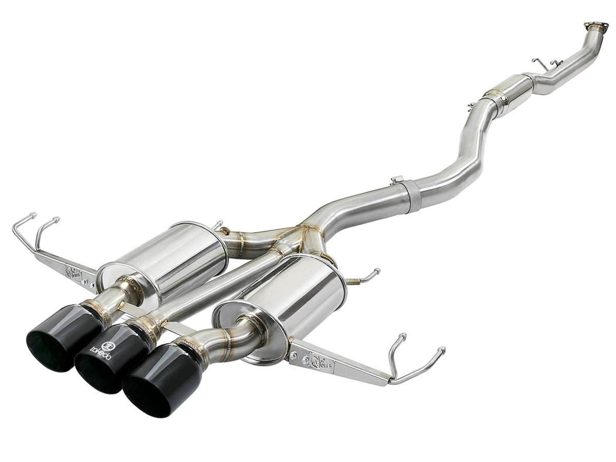 aFe Power Takeda 3 IN 304 Stainless Steel Cat-Back Exhaust System w/ Tri-Black Tips — Honda Civic Type R 17-21 L4-2.0L (t) — 49-36623-B
