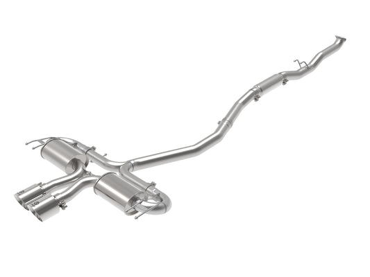 aFe Power Takeda 3 IN to 2-1/2 IN 304 Stainless Steel Cat-Back Exhaust System — Honda Civic Sport 17-21 L4-1.5L (t) — 49-36624-P