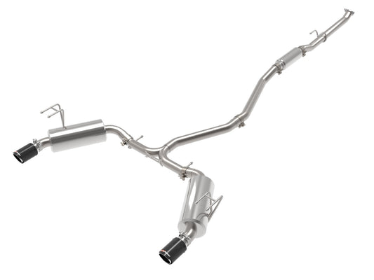 aFe Power Takeda 2-1/2 IN to 2-1/4 IN 304 Stainless Steel Cat-Back Exhaust System w/ Carbon Fiber Tip — Honda Civic Sedan 22-24 L4-1.5L (t) — 49-36628-C
