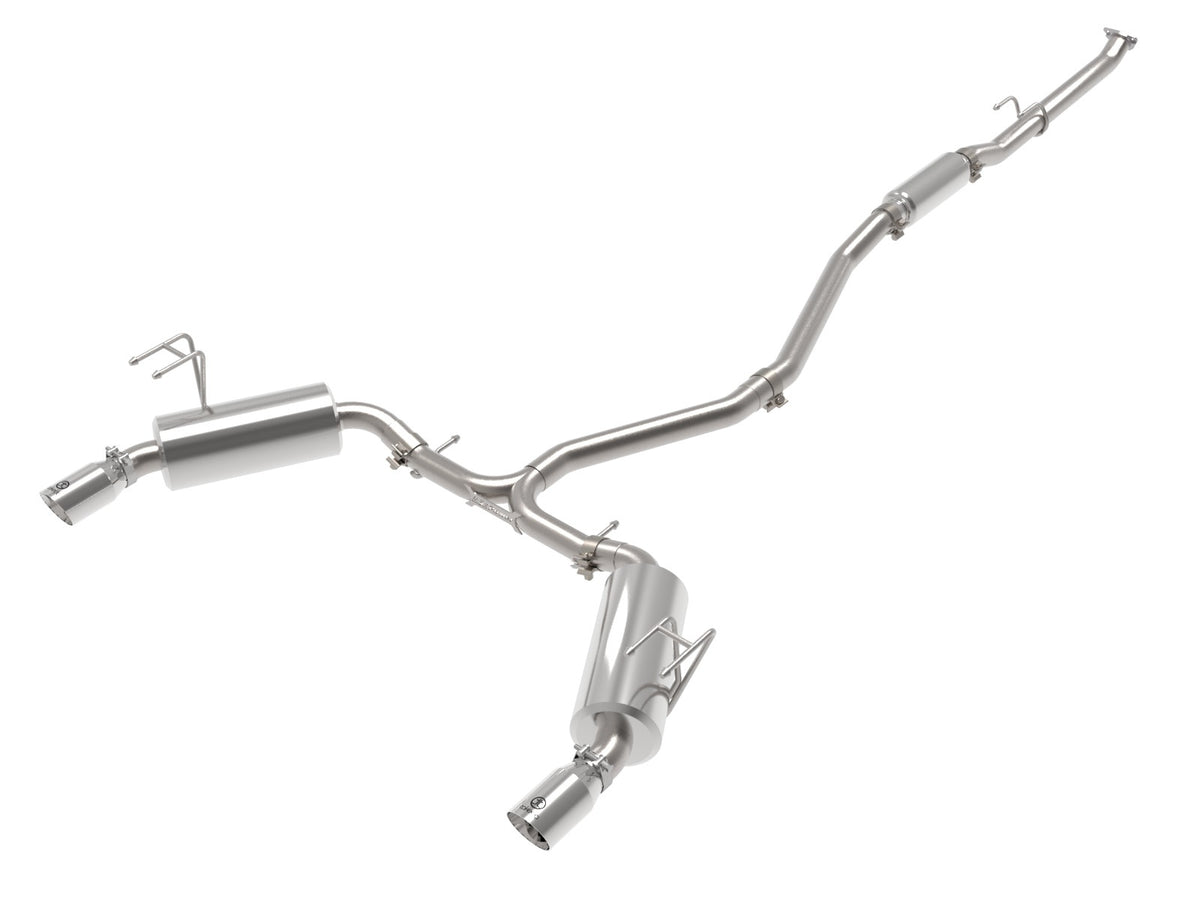 aFe Power Takeda 2-1/2 IN to 2-1/4 IN 304 Stainless Steel Cat-Back Exhaust System w/ Polished Tip — Honda Civic Sedan 22-24 L4-1.5L (t) — 49-36628-P