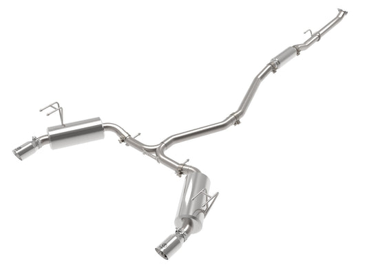 aFe Power Takeda 2-1/2 IN to 2-1/4 IN 304 Stainless Steel Cat-Back Exhaust System w/ Polished Tip — Honda Civic Sedan 22-24 L4-1.5L (t) — 49-36628-P