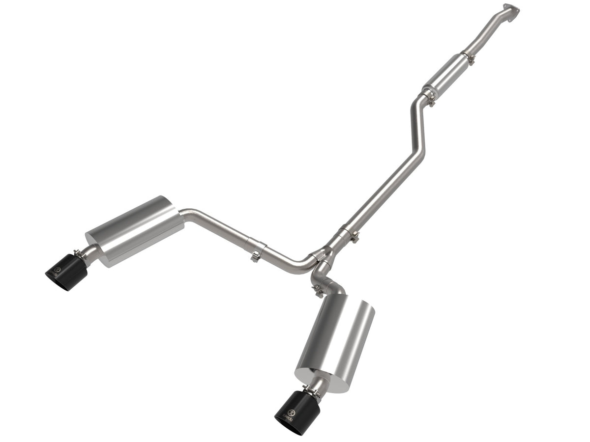 aFe Power Takeda 2-1/2 IN to 2-1/4 IN 304 Stainless Steel Cat-Back Exhaust System w/ Black Tip — Acura TSX 09-14 L4-2.4L — 49-36629-B