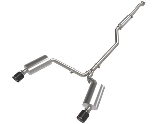 aFe Power Takeda 2-1/2 IN to 2-1/4 IN 304 Stainless Steel Cat-Back Exhaust System w/ Carbon Fiber Tip — Acura TSX 09-14 L4-2.4L — 49-36629-C