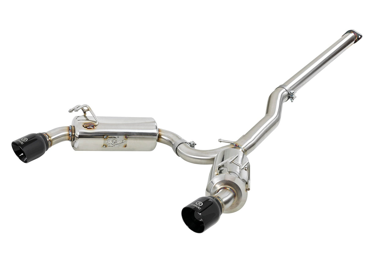 aFe Power Takeda 3 IN to 2-1/2 IN 304 Stainless Steel Cat-Back Exhaust System — Mitsubishi Lancer EVO X 08-15 L4-2.0L (t) — 49-36701-B