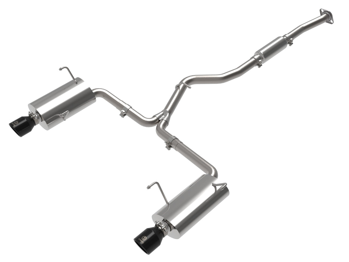 aFe Power Takeda 2-1/2 IN to 2-1/4 IN 304 Stainless Steel Cat-Back Exhaust System w/ Black Tip — Subaru Forester XT 14-18 H4-2.5L (t) — 49-36804-B