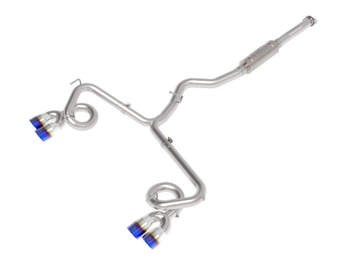 aFe Power Takeda 3 IN to 2-1/2 IN 304 Stainless Steel Cat-Back Exhaust System w/ Blue Flame Tip — Subaru WRX/STi 15-21 H4-2.0/2.5L (t) — 49-36810-L