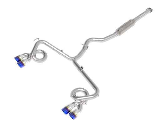 aFe Power Takeda 3 IN to 2-1/2 IN 304 Stainless Steel Cat-Back Exhaust System w/ Blue Flame Tip — Subaru WRX/STi 15-21 H4-2.0/2.5L (t) — 49-36810-L