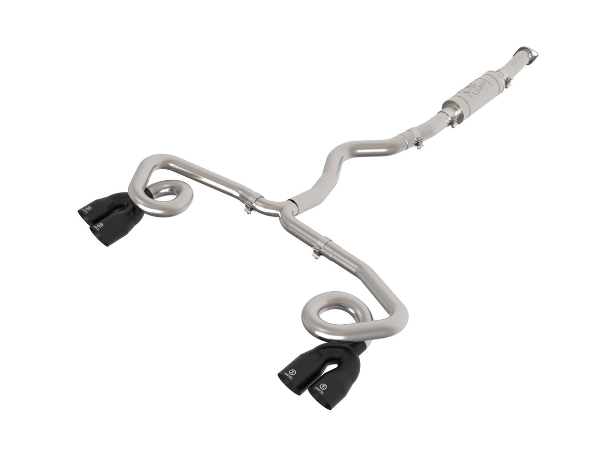 aFe Power Takeda 3 IN to 2-1/2 IN 304 Stainless Steel Cat-Back Exhaust System w/ Black Tip — Subaru WRX 22-26 H4-2.4L (t) — 49-36812-B