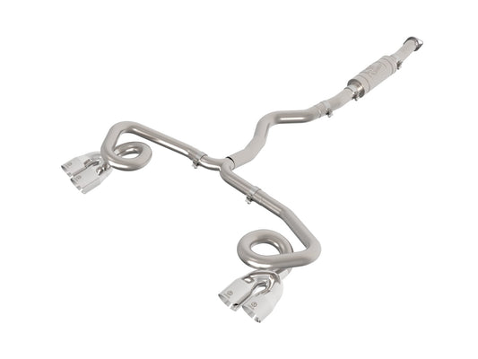 aFe Power Takeda 3 IN to 2-1/2 IN 304 Stainless Steel Cat-Back Exhaust System w/ Polished Tip — Subaru WRX 22-26 H4-2.4L (t) — 49-36812-P