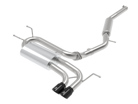 aFe Power Takeda 2-1/2 IN to 2-1/4 IN 304 Stainless Steel Cat-Back Exhaust w/ Black Tip — Mazda MX-5 Miata (ND) 16-26 L4-2.0L — 49-37005-B